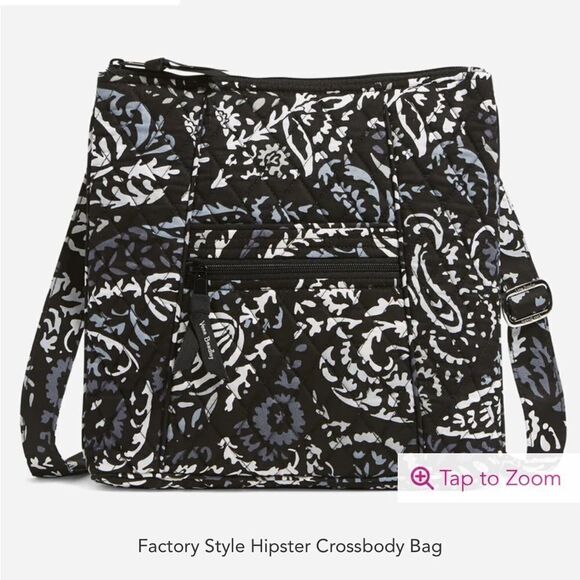 Vera Bradley Factory Style Hipster Crossbody Bag in Paisley Noir NWT - Picture 1 of 5